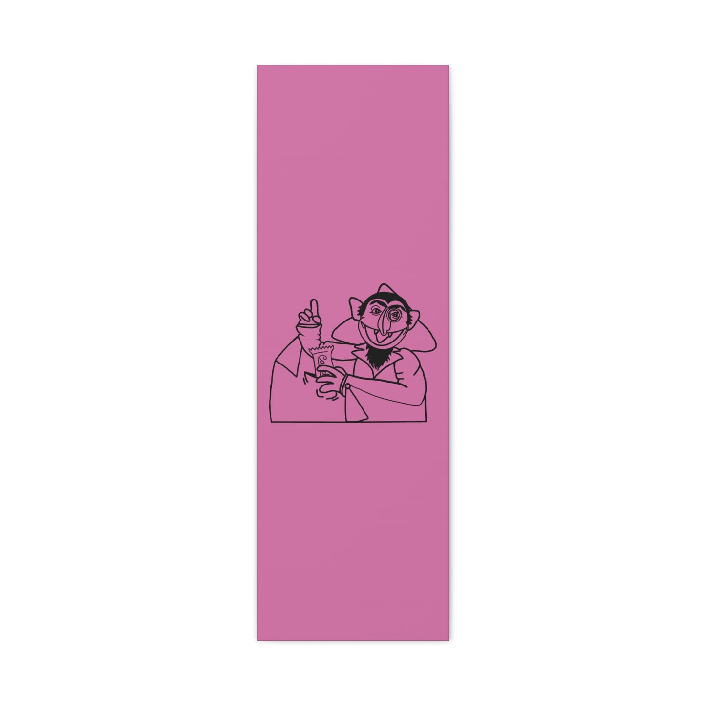 The Count Stealing Candy Outline Canvas Print Light Pink - Sesame Street The Count Parody Art