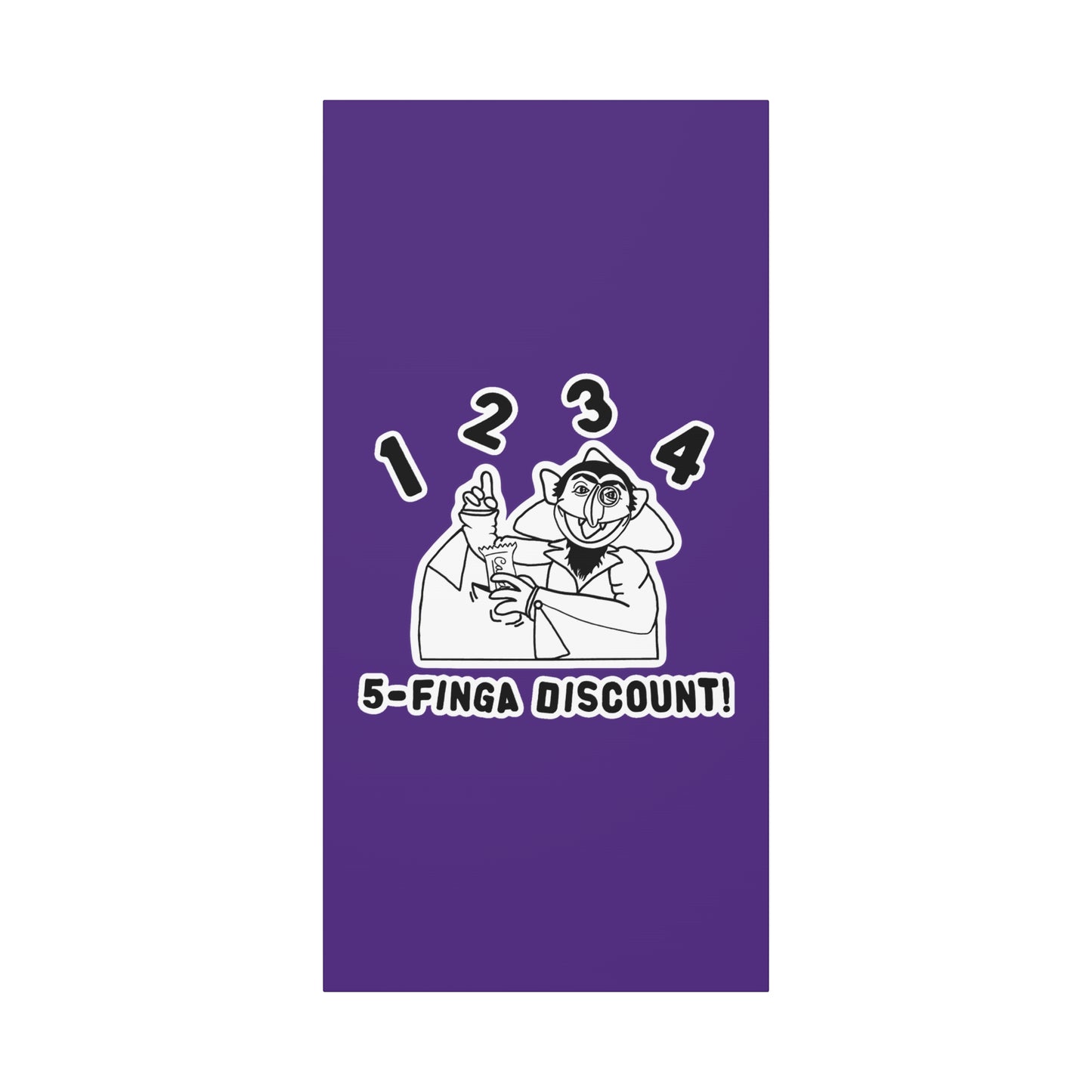 Five Finger Discount Outline Canvas Print Purple - Sesame Street The Count Parody Art Print