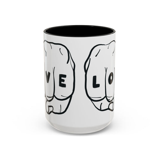 Live Loud Knuckle Tats Tattooed Fists Loudest Accent Mug