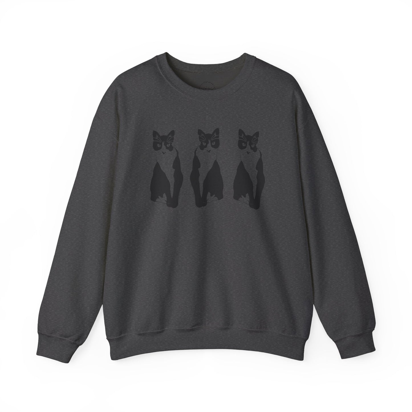 Cat x3 Sweatshirt (Transparent Style Cat) - Cat Drawing Sweatshirt