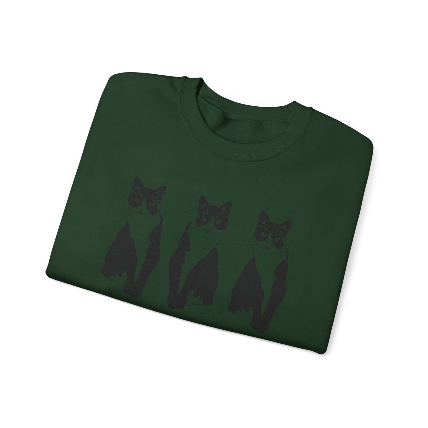 Cat x3 Sweatshirt (Transparent Style Cat) - Cat Drawing Sweatshirt