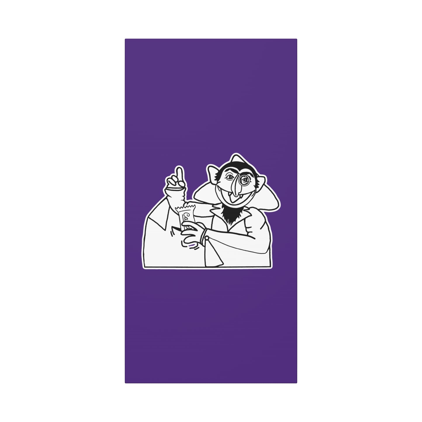 The Count Stealing Candy Outline Canvas Print Purple - Sesame Street The Count Parody Art