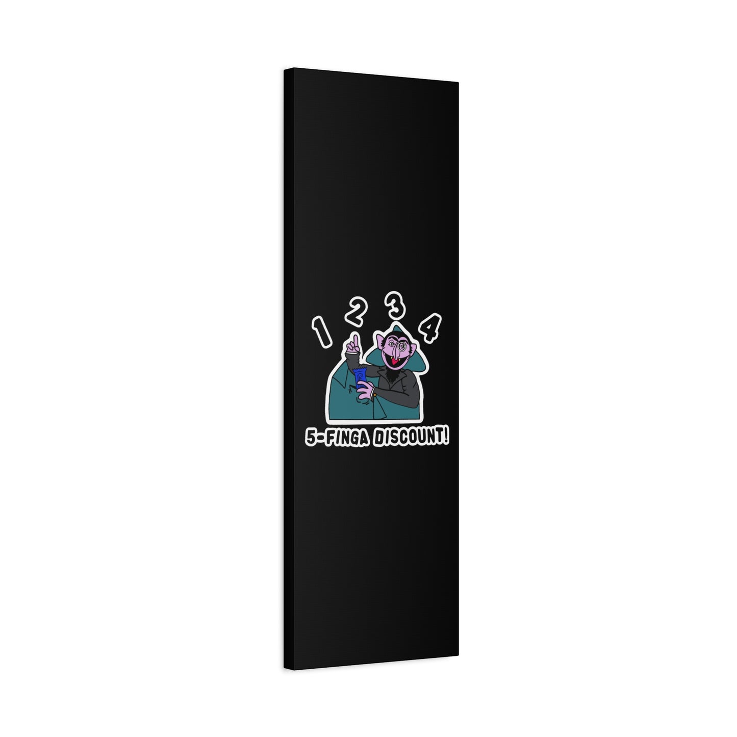 Five Finger Discount Canvas Print Black - Sesame Street The Count Parody Art Print
