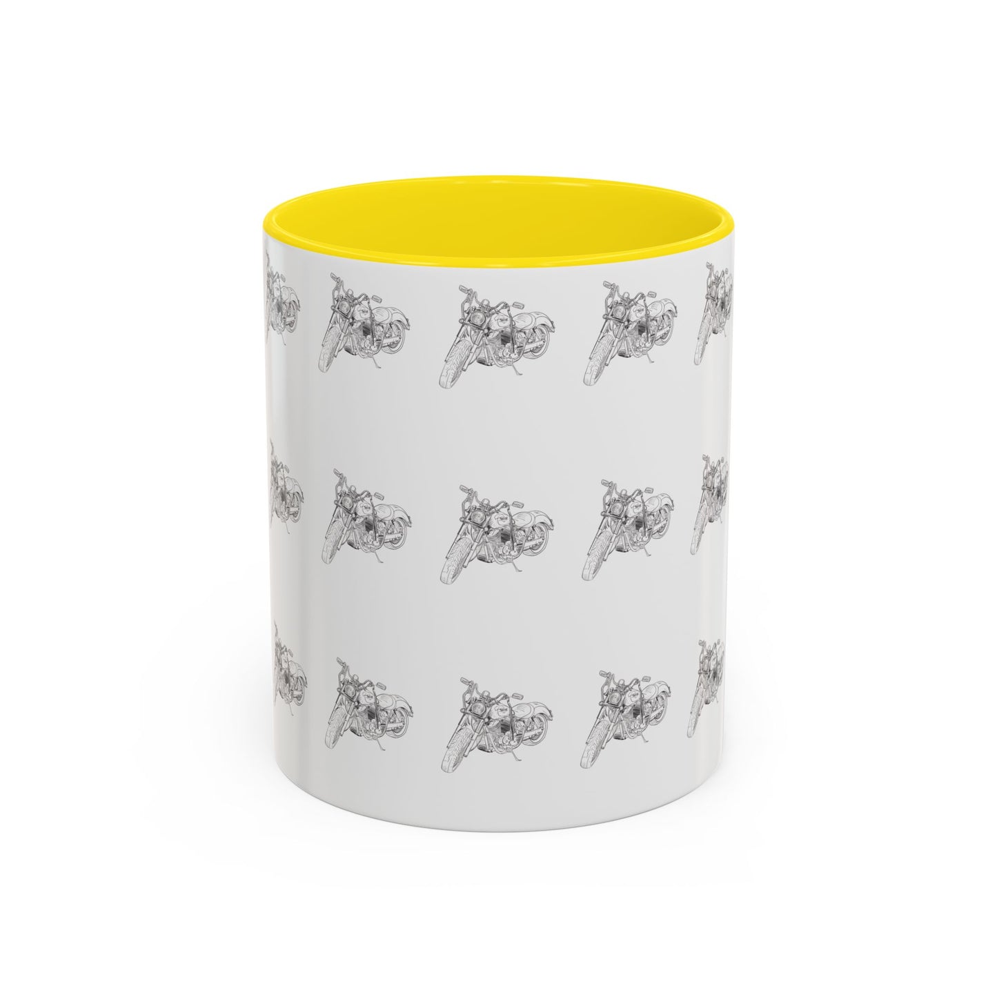 Motorcycle Pattern Coffee Mug - Harley Drawing Mug
