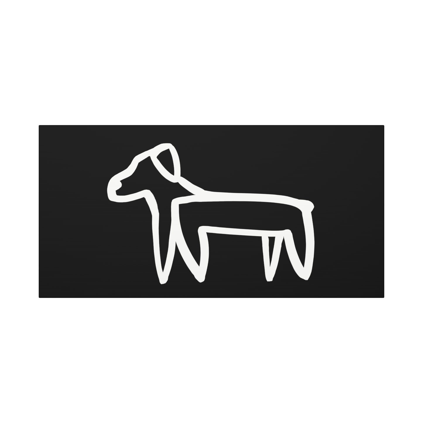 Dog Canvas Print on Black (Transparent Style White Dog) - Dog Art Print