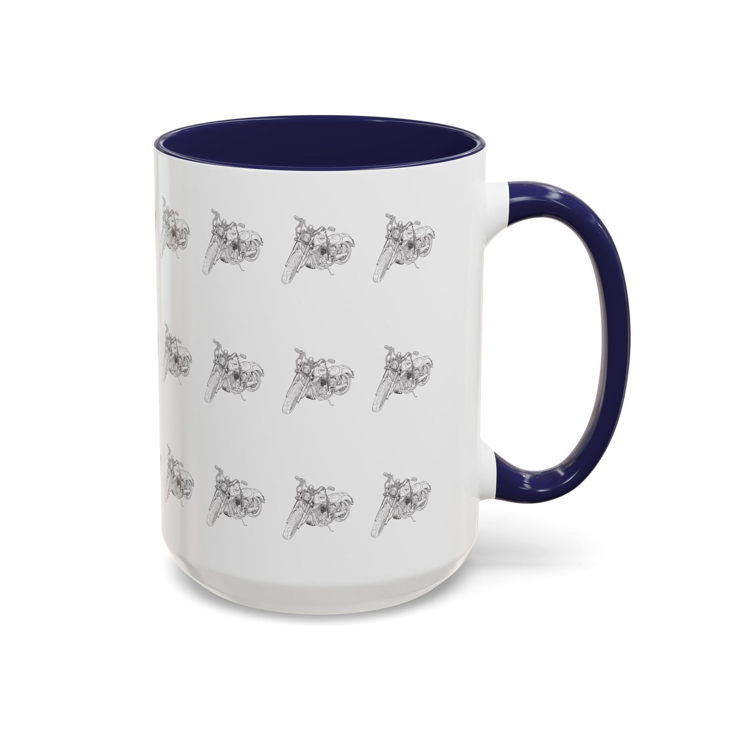 Motorcycle Pattern Coffee Mug - Harley Drawing Mug