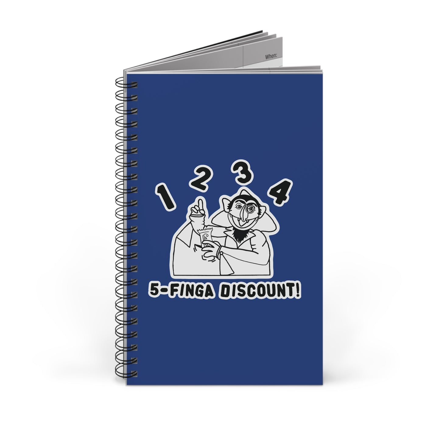Five Finger Discount Outline Notebook Dark Blue - Sesame Street The Count Parody Notebook