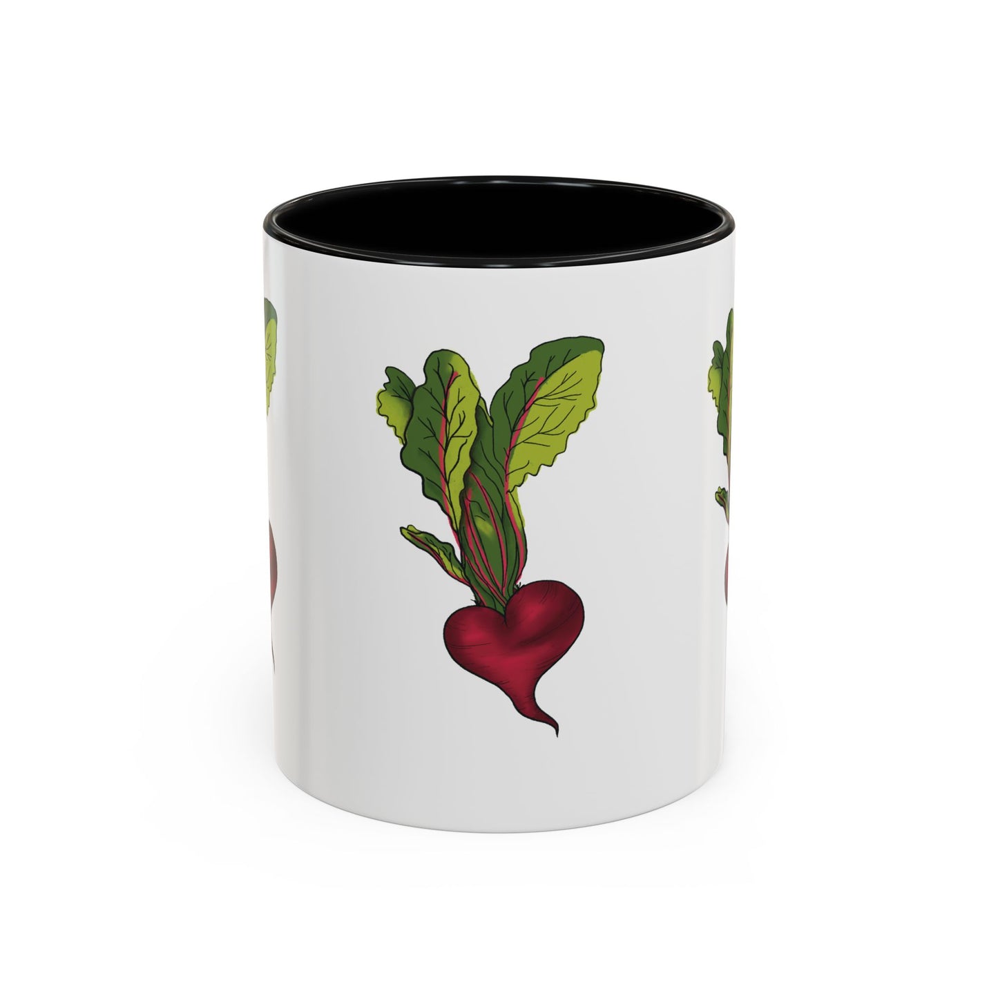 Triple Heart Beet Accent Mug
