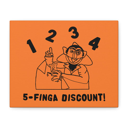 Five Finger Discount Outline Canvas Print Light Orange - Sesame Street The Count Parody Art Print