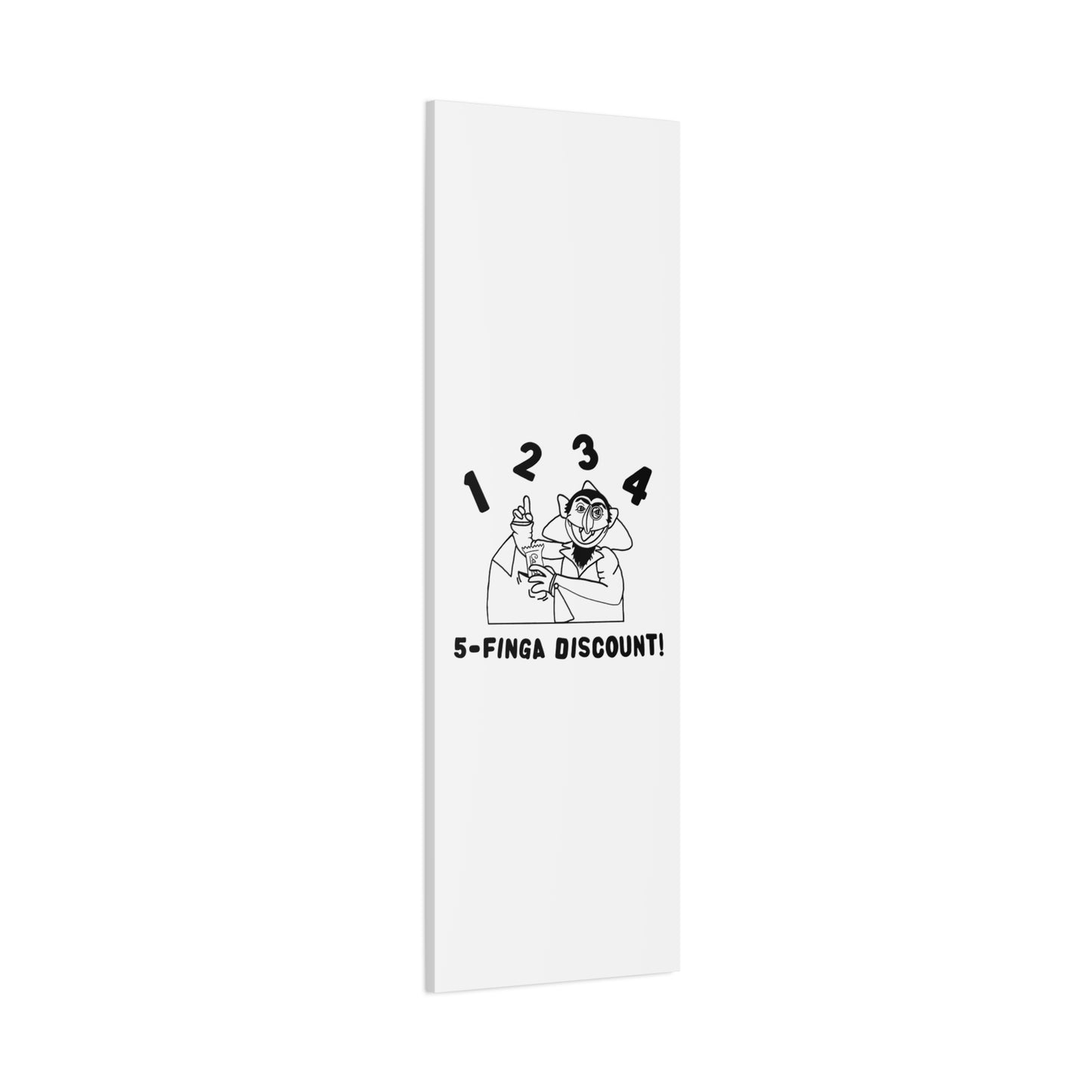 Five Finger Discount Outline Canvas Print White - Sesame Street The Count Parody Art Print