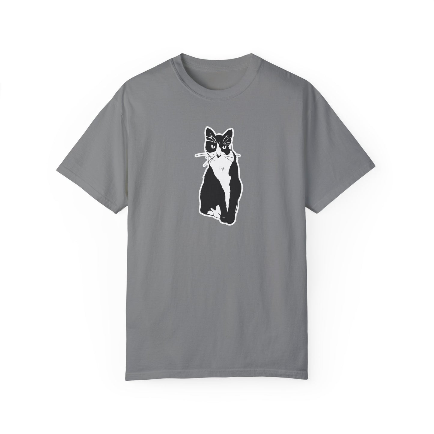 Cat Tee (Sticker Style Cat) - Cat Drawing Shirt