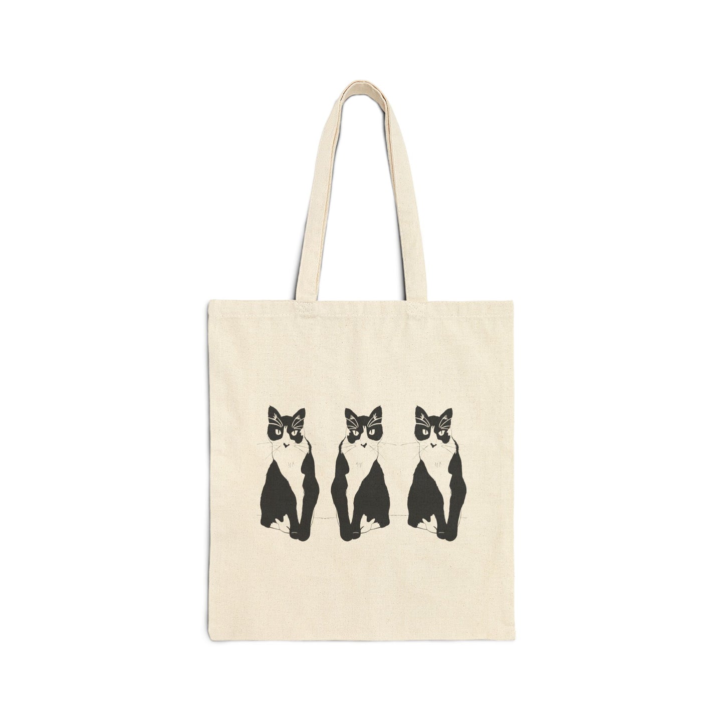 Cat x3 Tote Bag (Transparent Style Cat) - Cat Drawing Bag