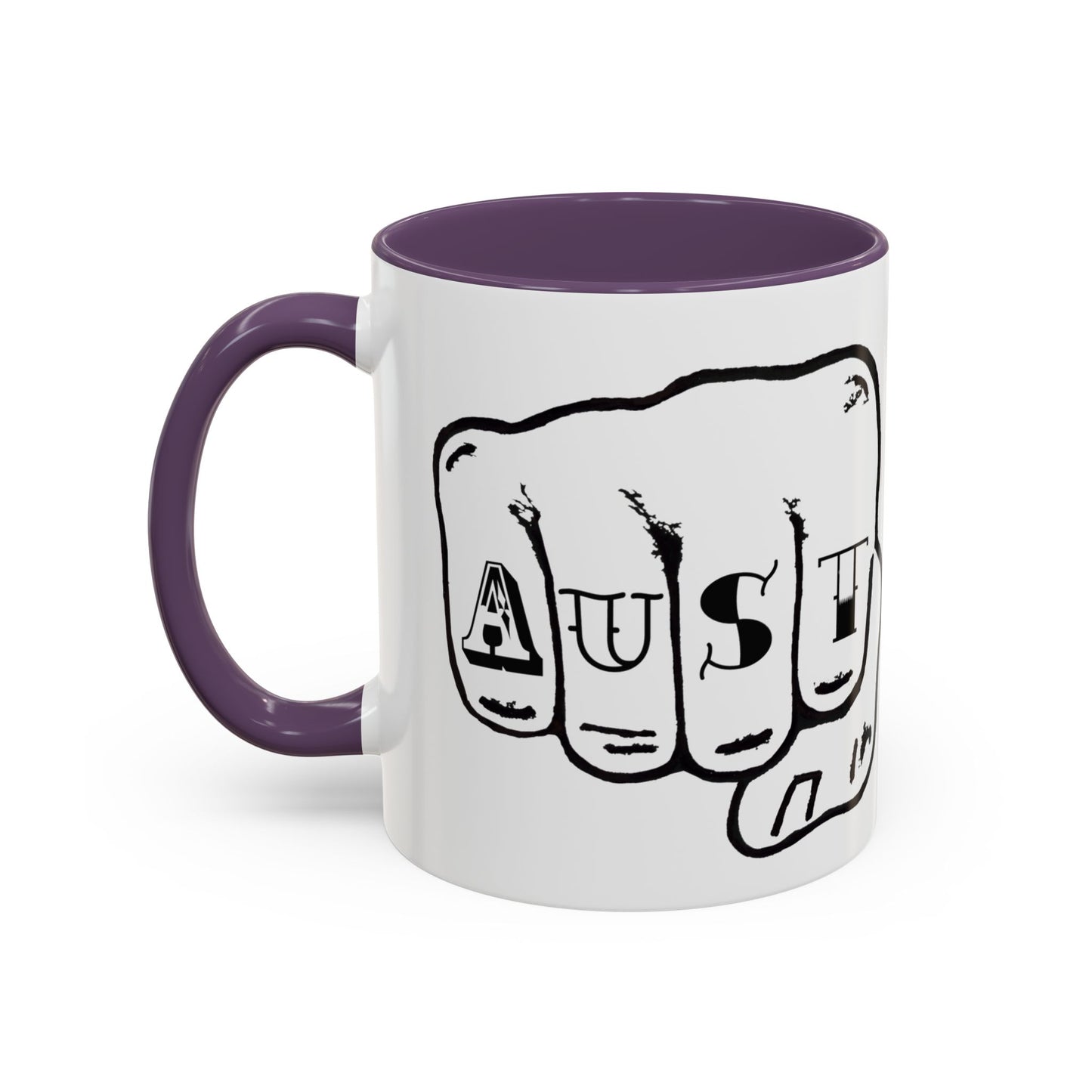Austin Knuckle Tats Tattooed Fists Accent Mug Giant Fists Edition