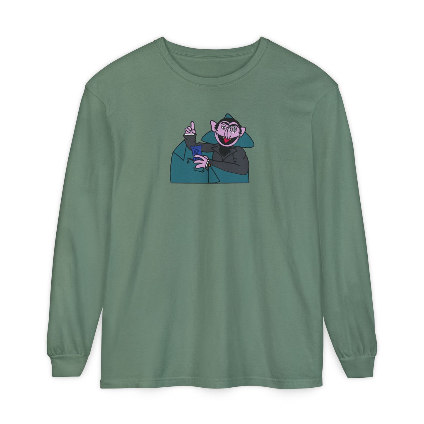 The Count Stealing Candy Long Sleeve - Sesame Street The Count Parody Long Sleeve Shirt