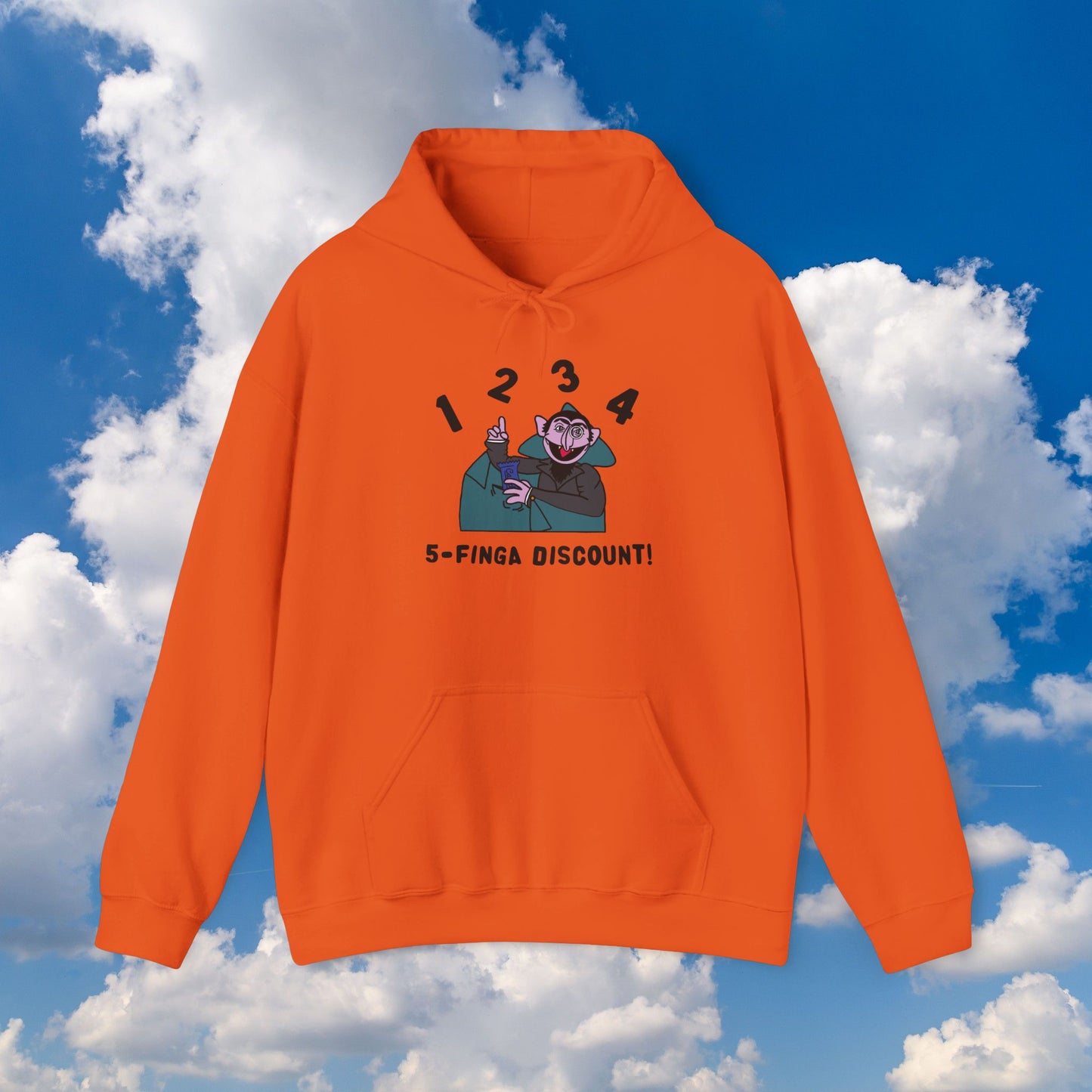 Five Finger Discount Hoodie - Sesame Street The Count Parody Hooded Sweatshirt