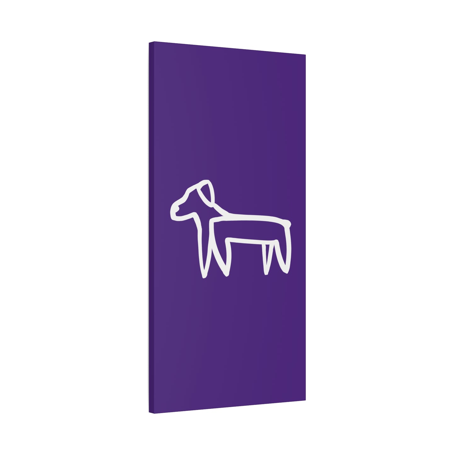 Dog Canvas Print on Purple (Transparent Style White Dog) - Dog Art Print