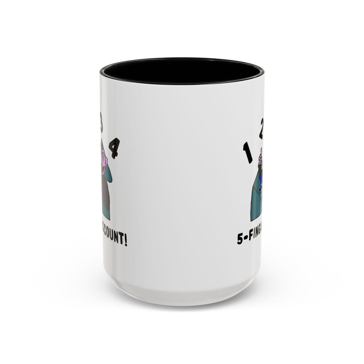 Five Finger Discount Accent Coffee Mug - Sesame Street The Count Parody Coffee Mug