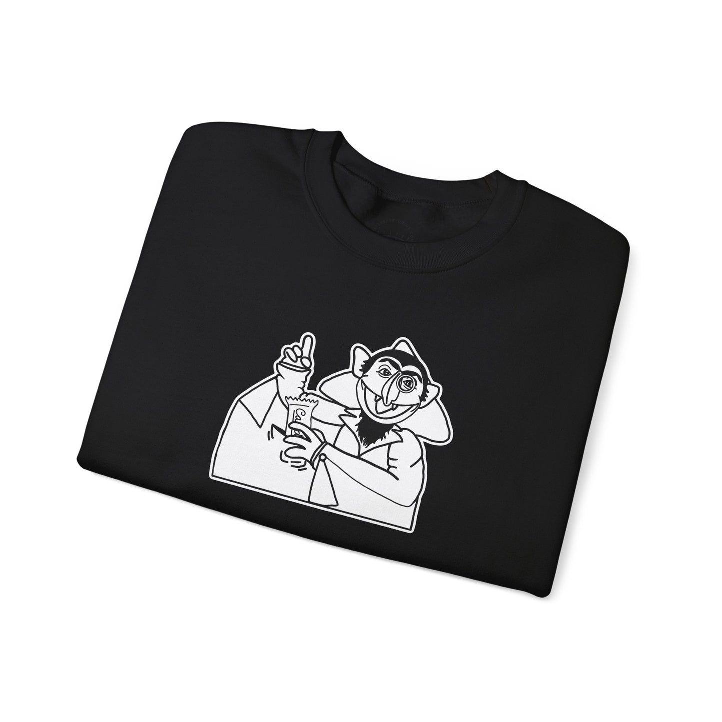 The Count Stealing Candy Outline Sweatshirt - Sesame Street The Count Parody Sweatshirt