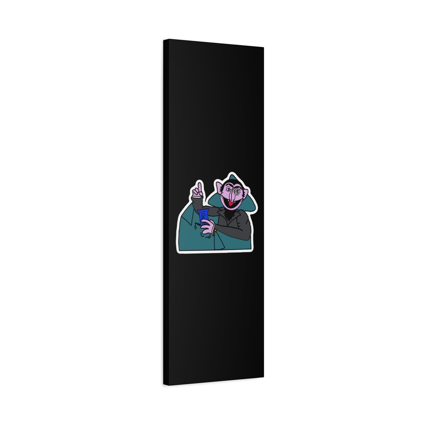 The Count Stealing Candy Canvas Print Black - Sesame Street The Count Parody Art