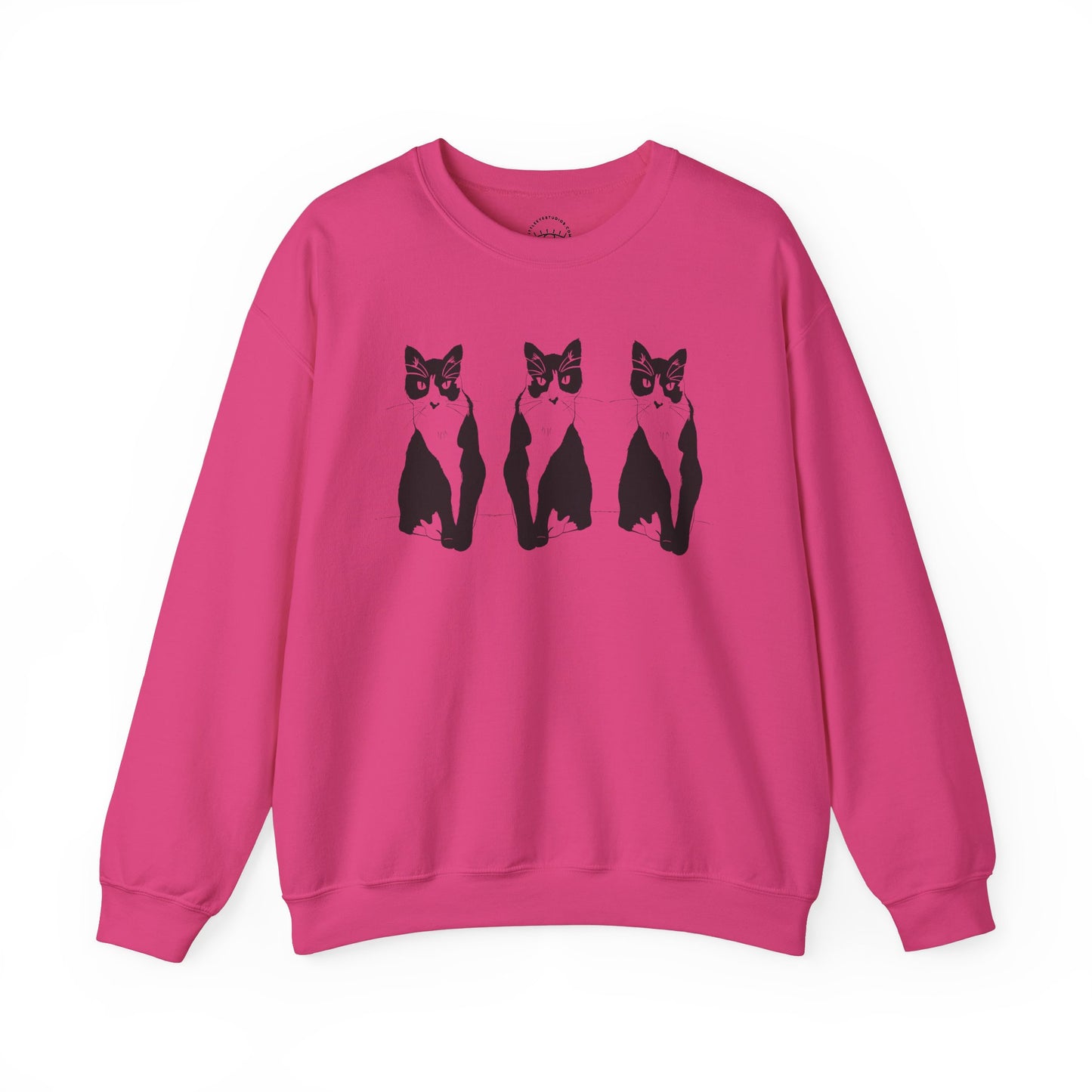 Cat x3 Sweatshirt (Transparent Style Cat) - Cat Drawing Sweatshirt
