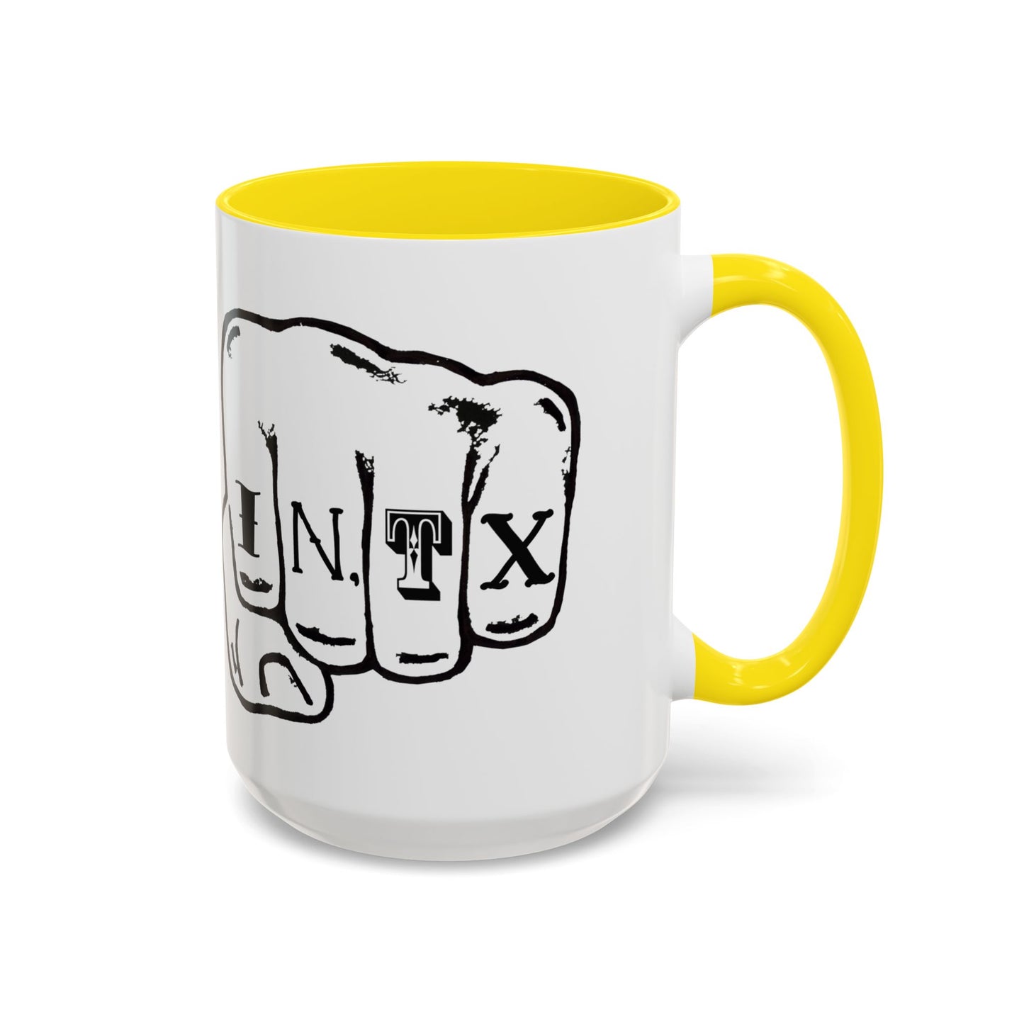 Austin Knuckle Tats Tattooed Fists Accent Mug Giant Fists Edition