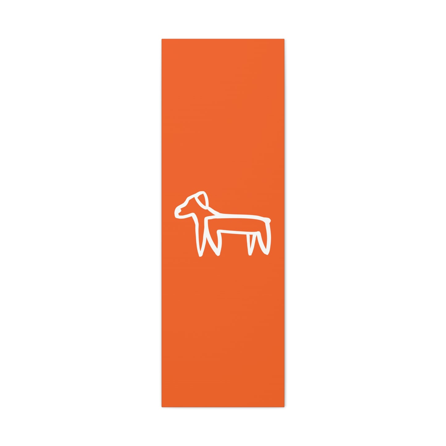 Dog Canvas Print on Orange (Transparent Style White Dog) - Dog Art Print
