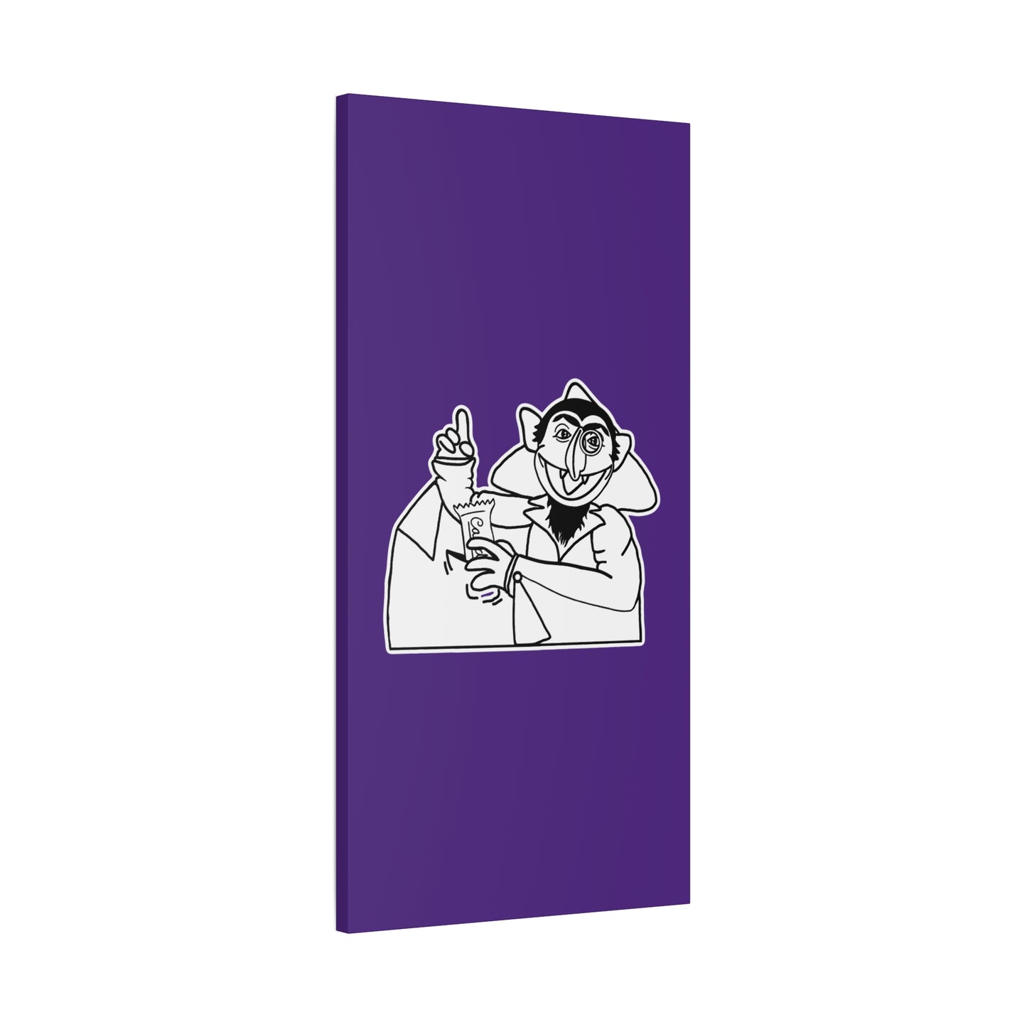The Count Stealing Candy Outline Canvas Print Purple - Sesame Street The Count Parody Art