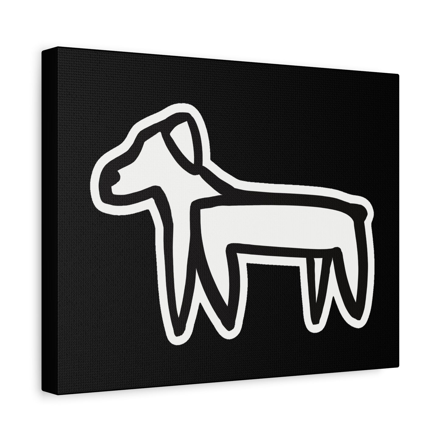Dog Canvas Print on Black (Sticker Style Dog) - Dog Art Print
