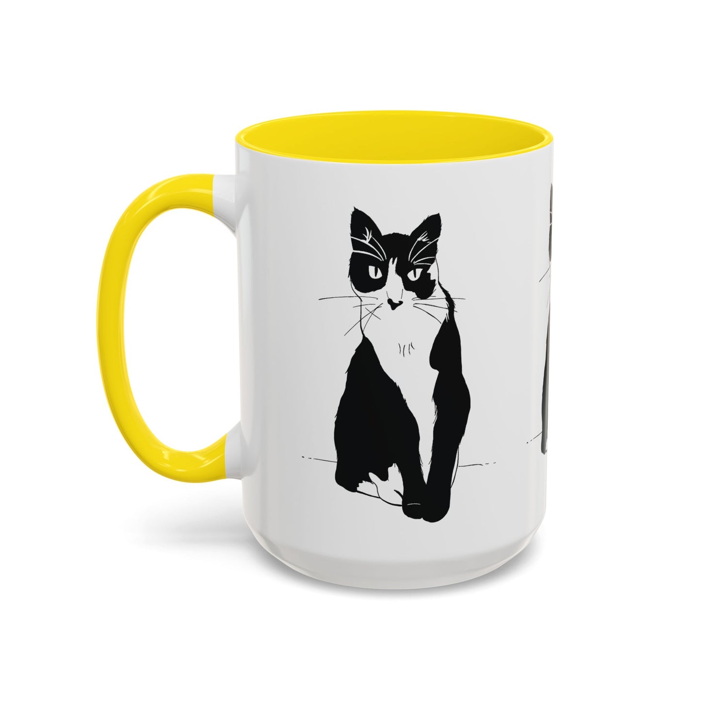 Three Cats Accent Mug (Transparent Style Cat) - Three Cats Edition Cat Mug