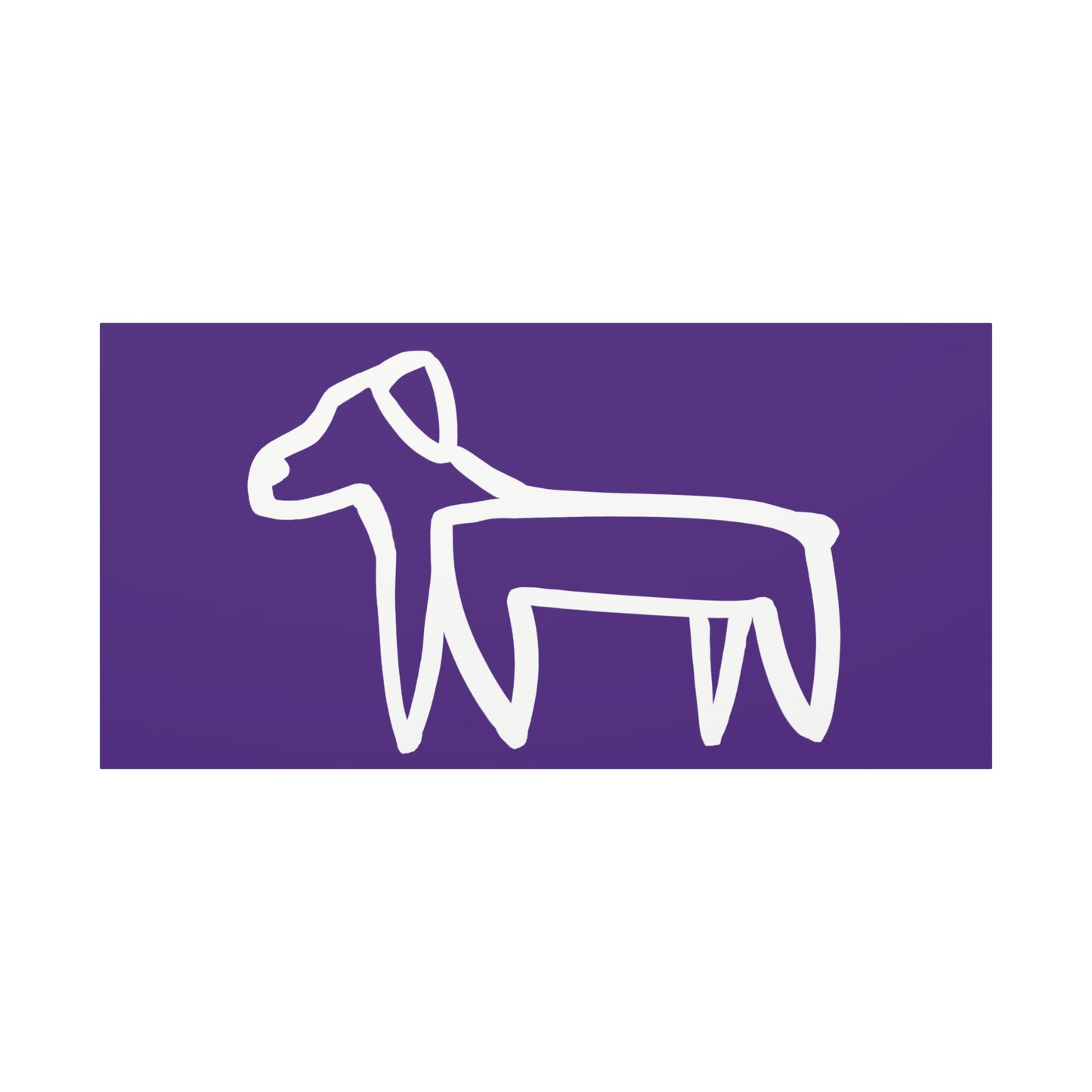 Dog Canvas Print on Purple (Transparent Style White Dog) - Dog Art Print