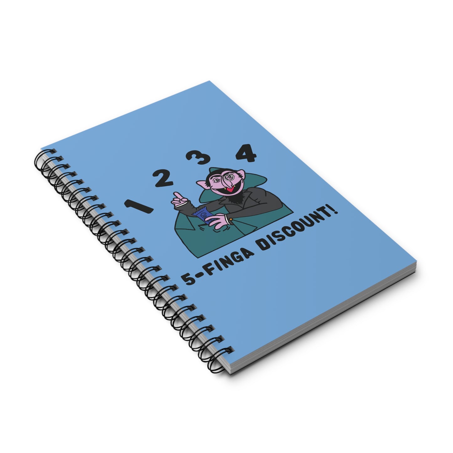 Five Finger Discount Notebook Light Blue - Sesame Street The Count Parody Notebook