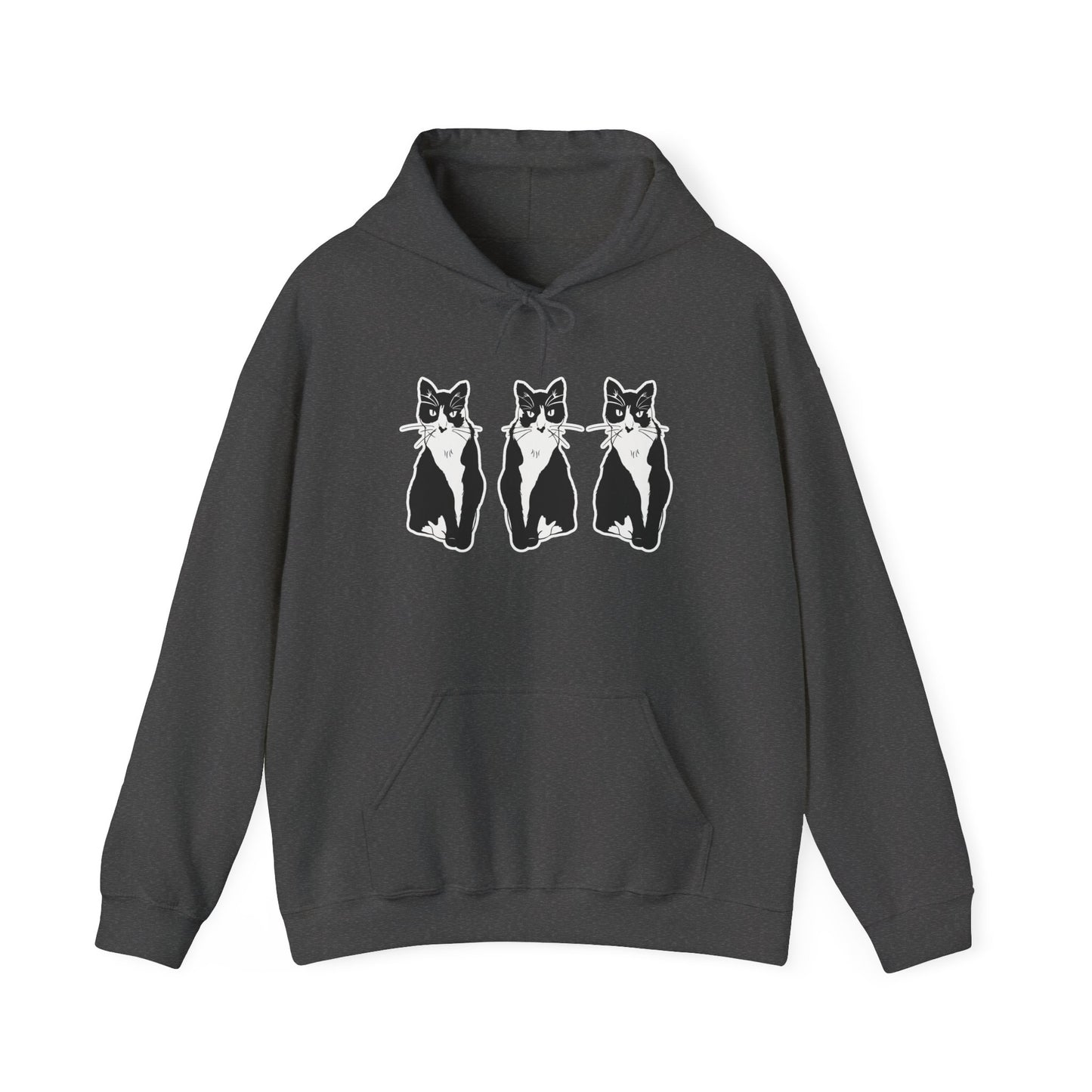 Cat x3 Hoodie (Sticker Style Cat) - Cat Hooded Sweatshirt