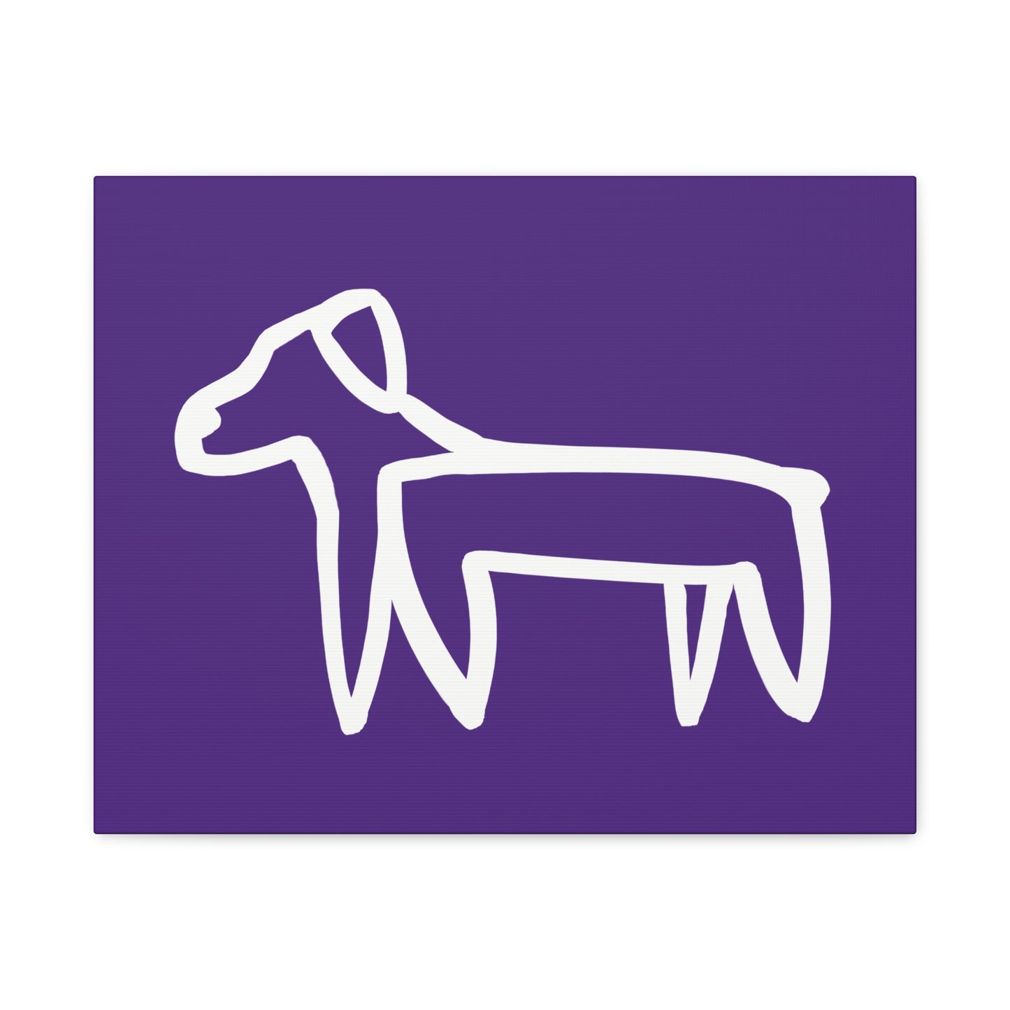 Dog Canvas Print on Purple (Transparent Style White Dog) - Dog Art Print