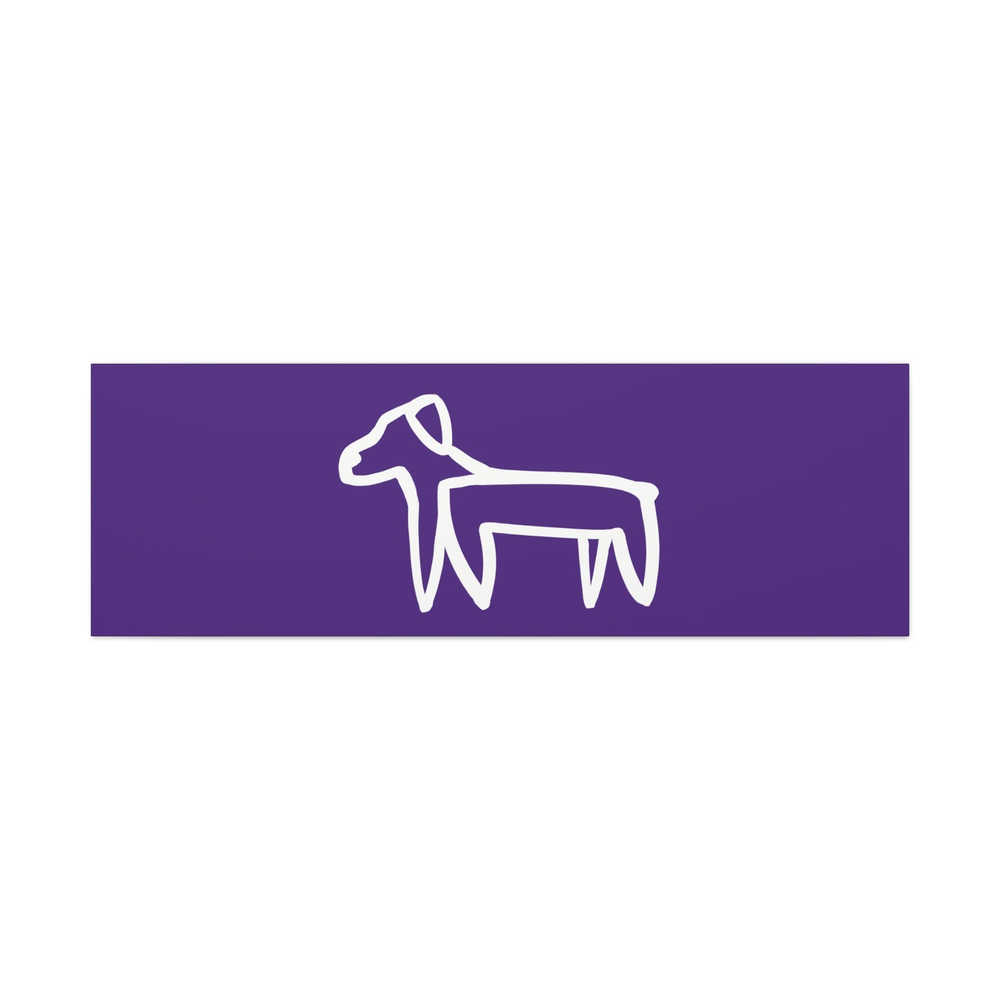 Dog Canvas Print on Purple (Transparent Style White Dog) - Dog Art Print