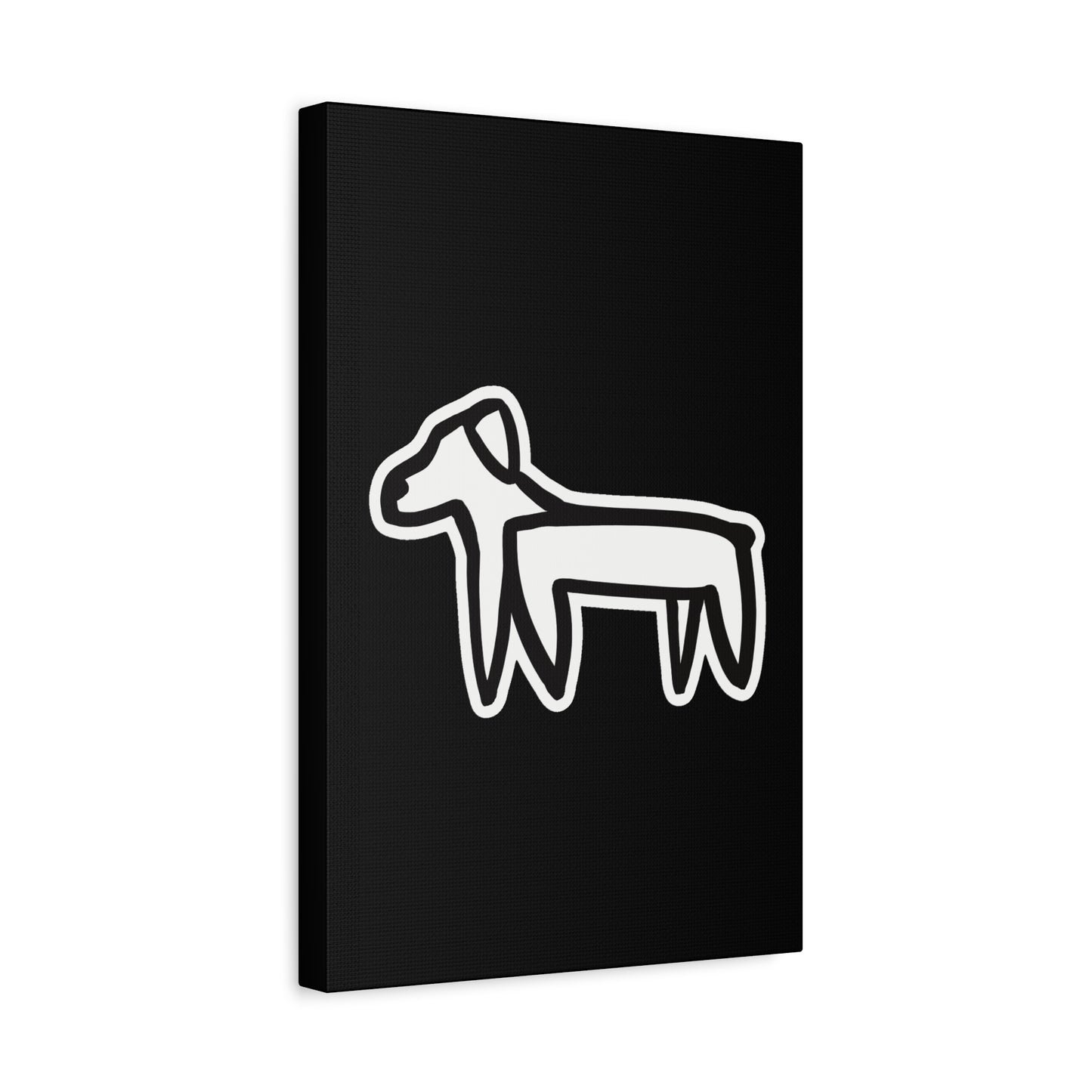 Dog Canvas Print on Black (Sticker Style Dog) - Dog Art Print