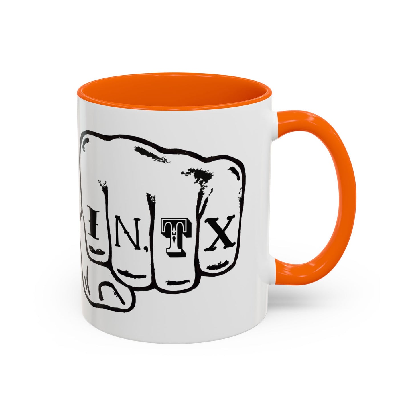 Austin Knuckle Tats Tattooed Fists Accent Mug Giant Fists Edition