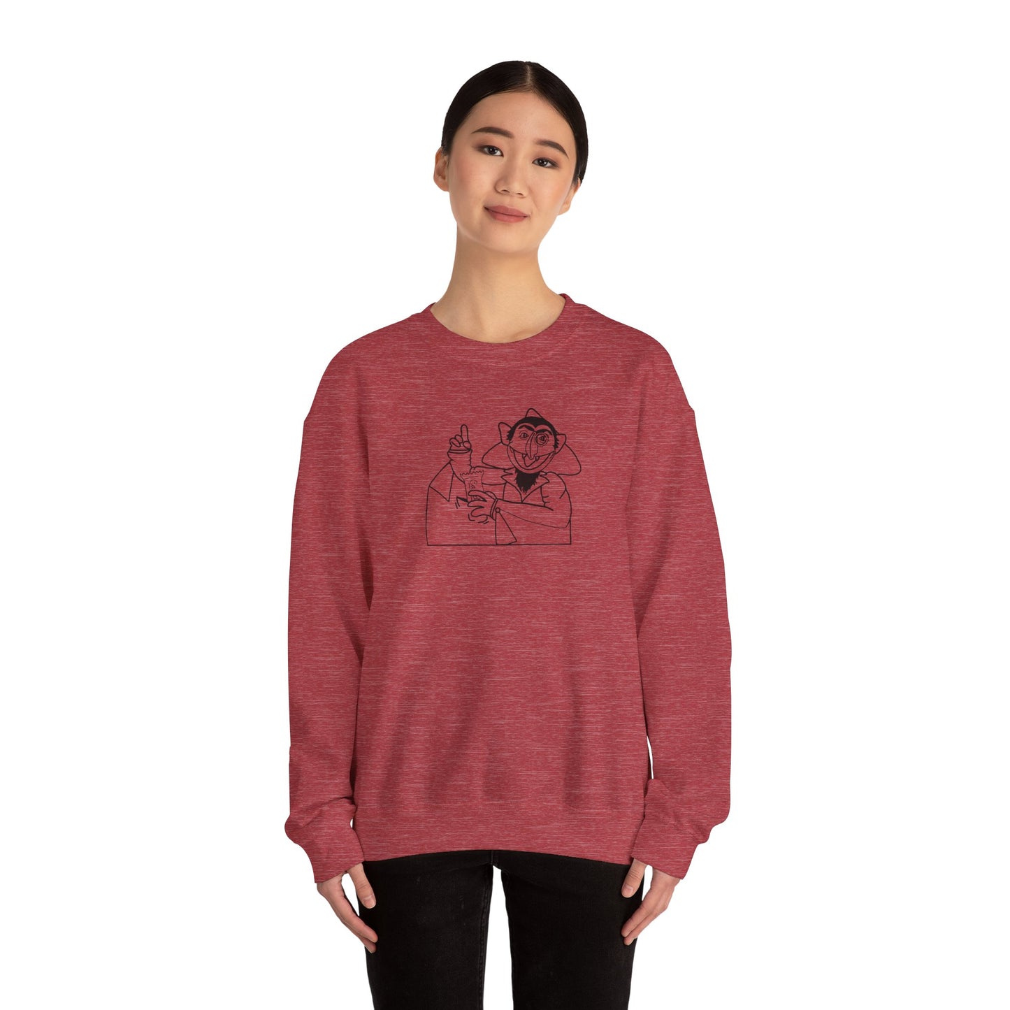 The Count Stealing Candy Outline Sweatshirt - Sesame Street The Count Parody Sweatshirt