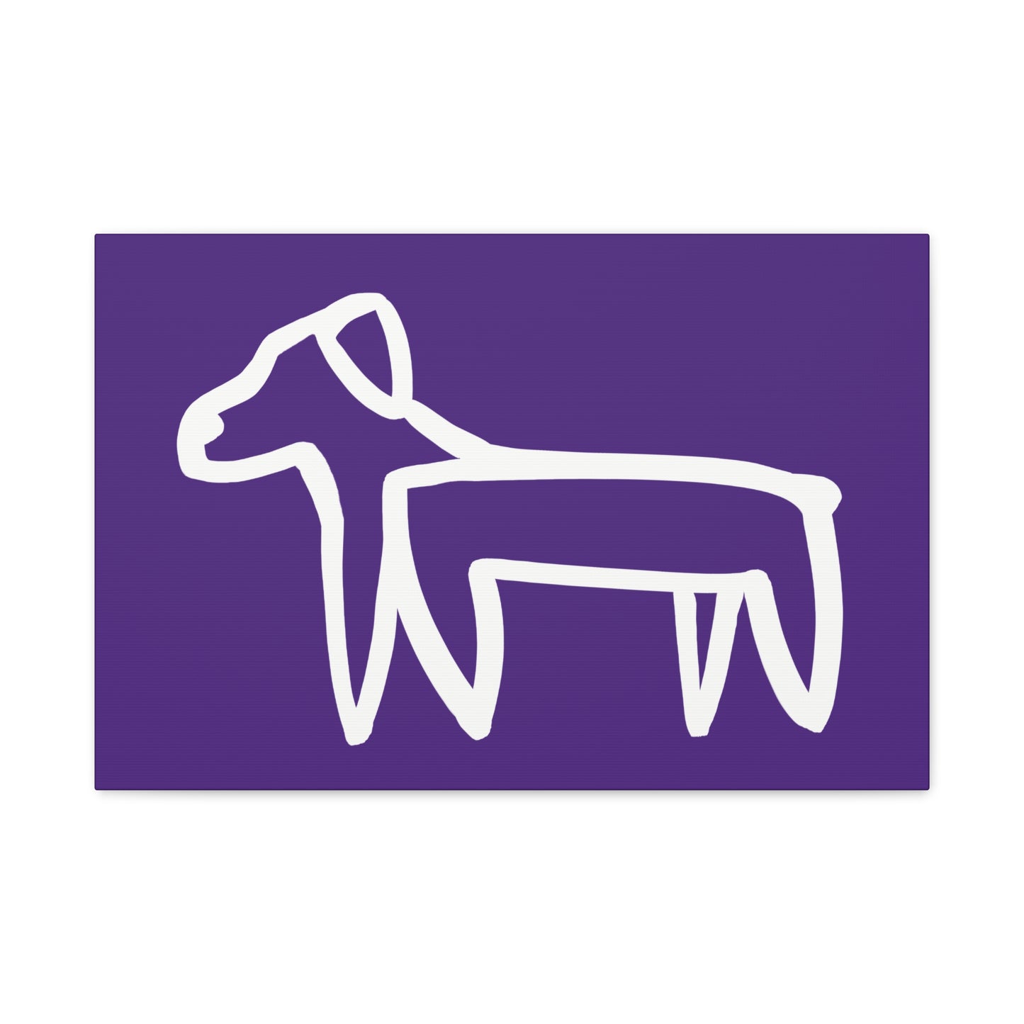 Dog Canvas Print on Purple (Transparent Style White Dog) - Dog Art Print