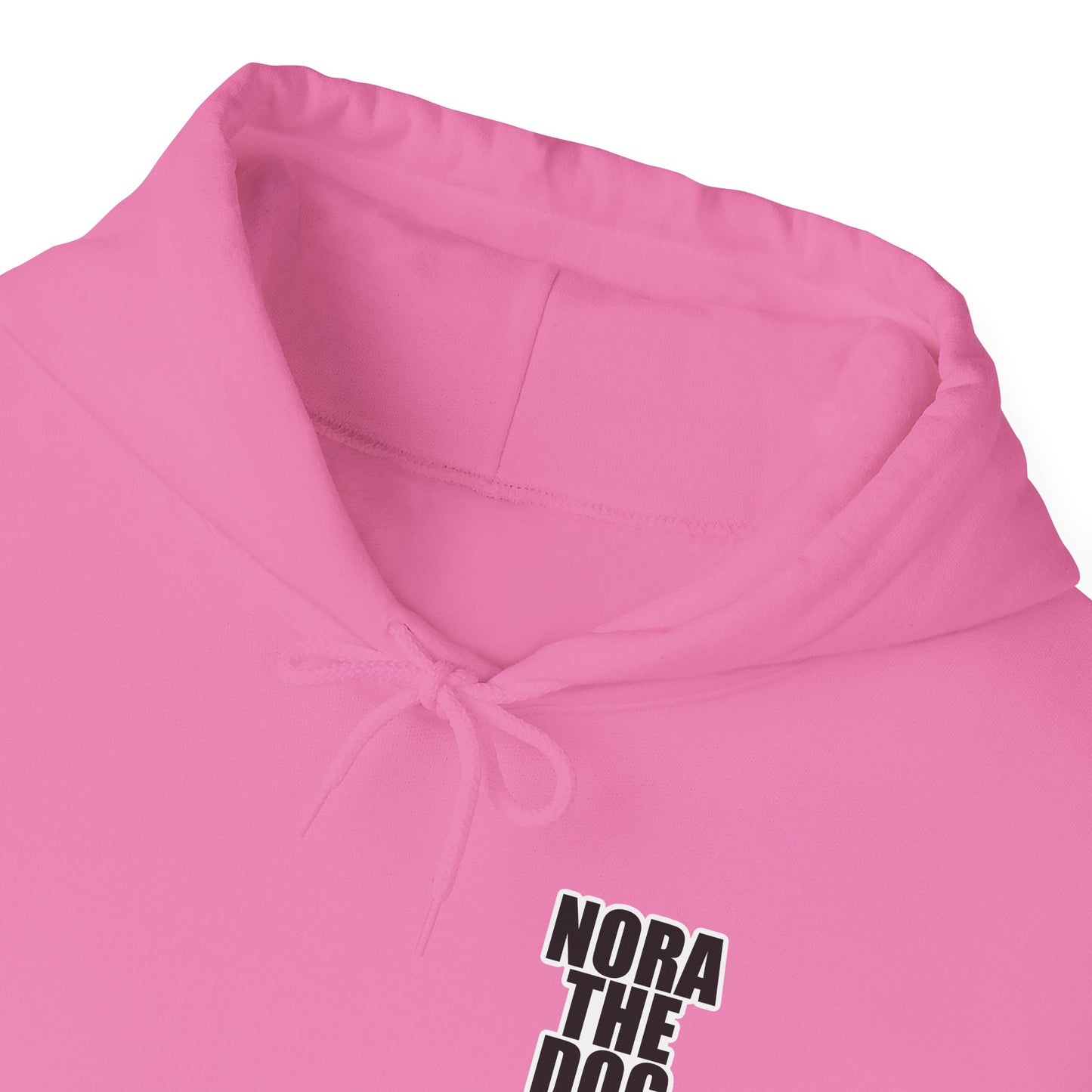 Nora the Dog Heart Hoodie Back Design (Sticker Style Nora) - Nora Hooded Sweatshirt
