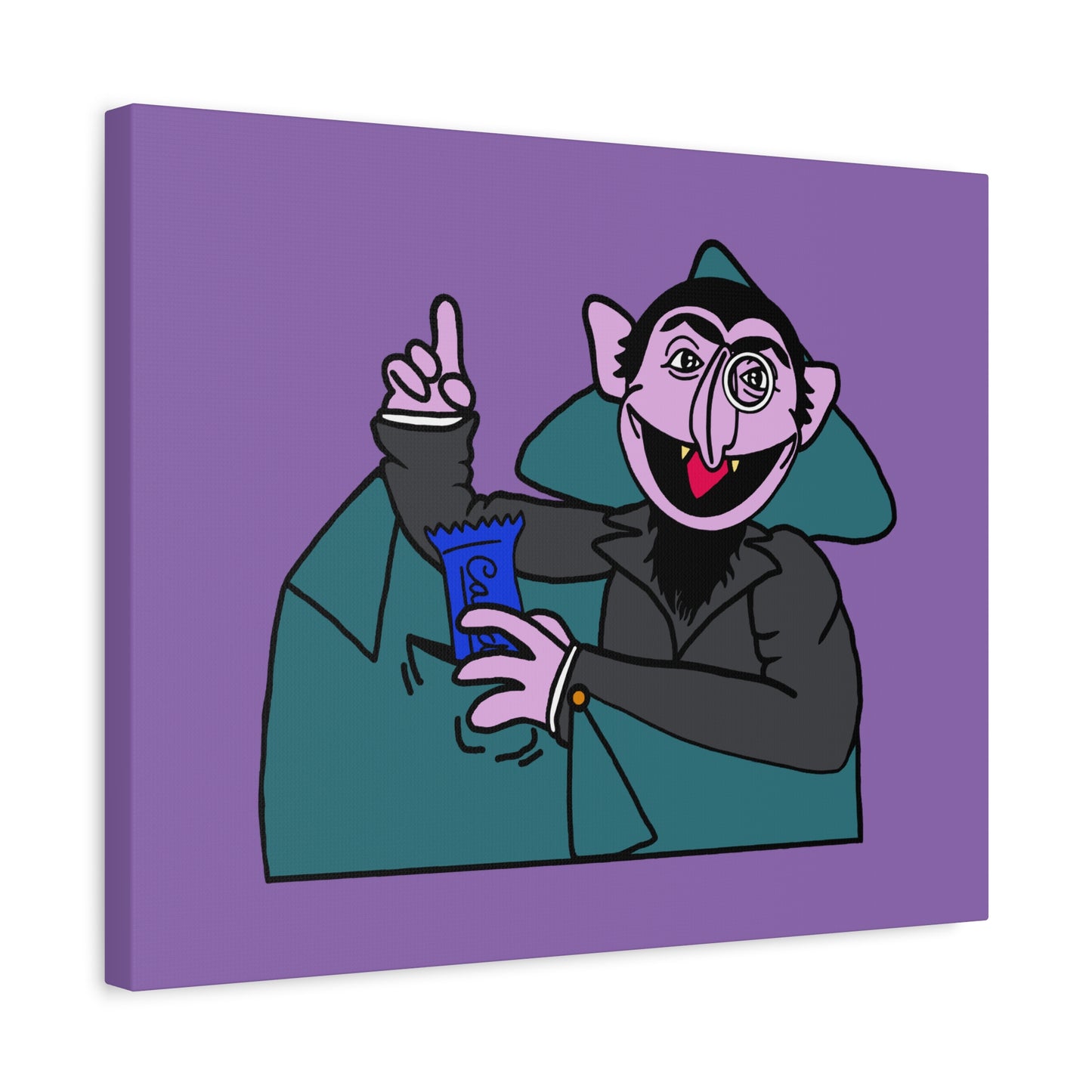 The Count Stealing Candy Canvas Print Light Purple - Sesame Street The Count Canvas Art