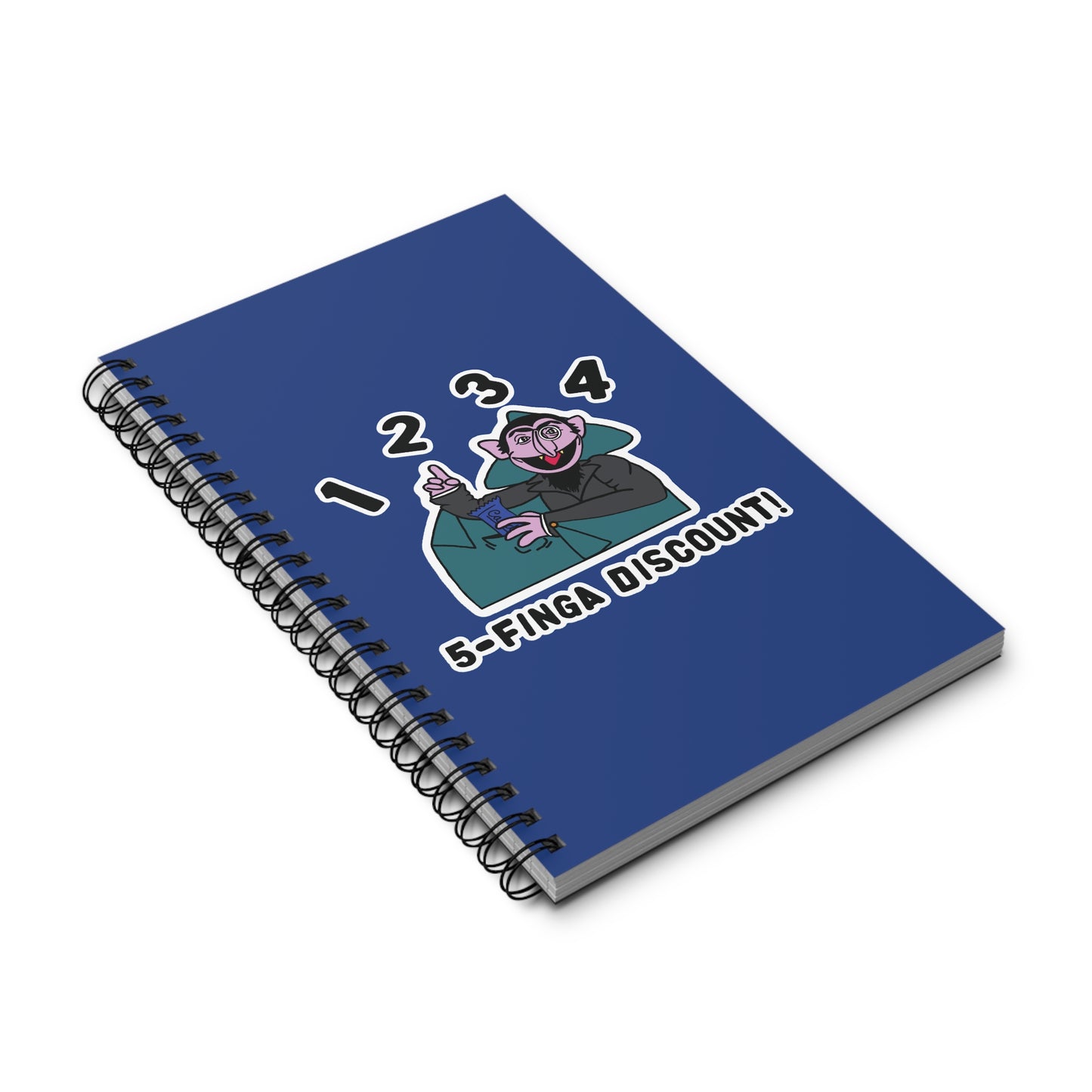 Five Finger Discount Notebook Dark Blue - Sesame Street The Count Parody Spiral Notebook