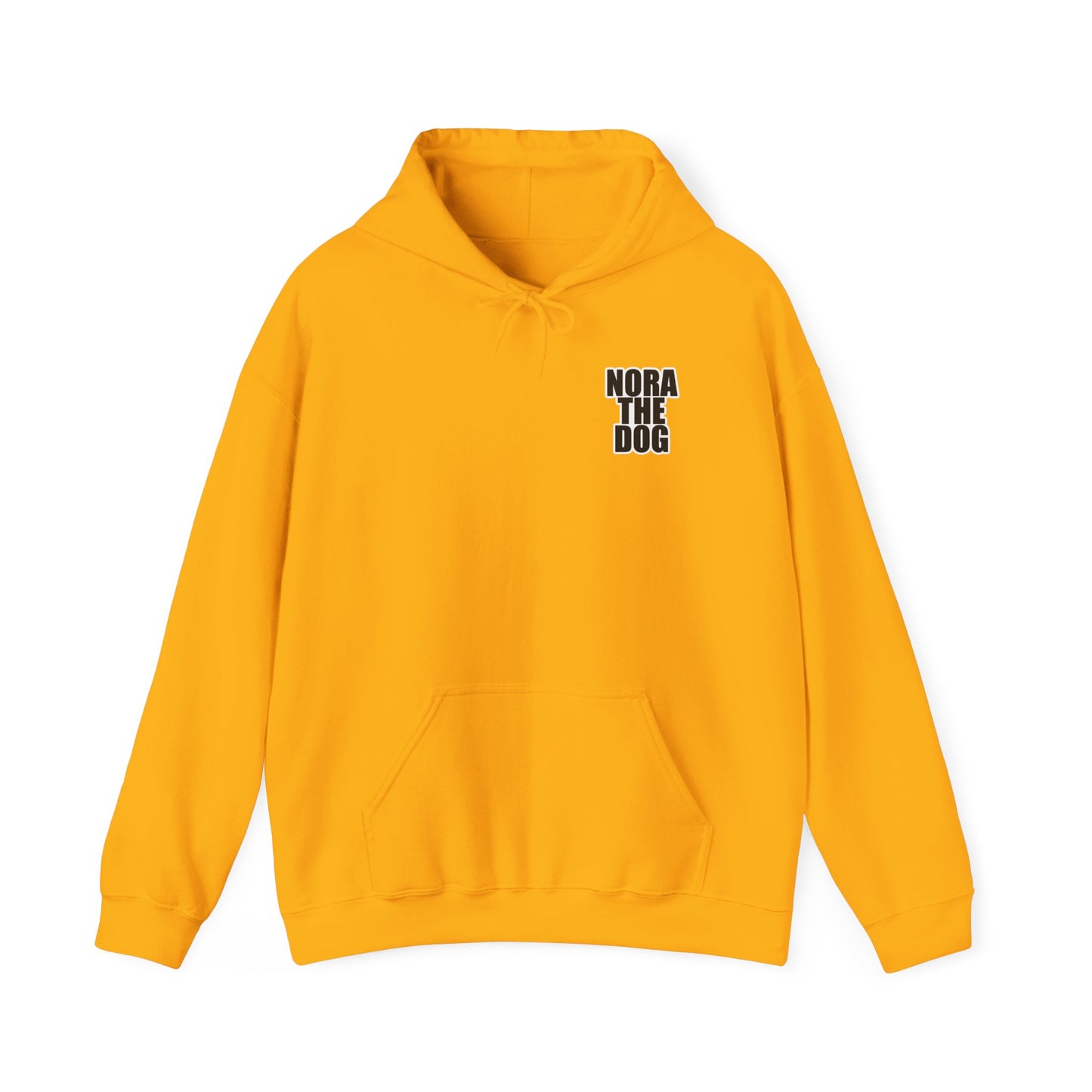 Nora the Dog Heart Hoodie Back Design (Sticker Style Nora) - Nora Hooded Sweatshirt