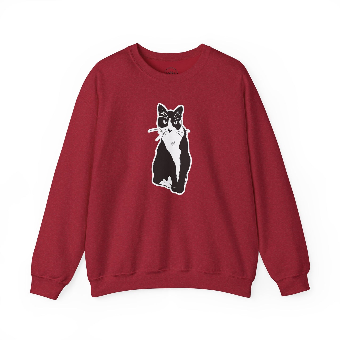 Cat Sweatshirt (Sticker Style Cat) - Cat Drawing Sweatshirt