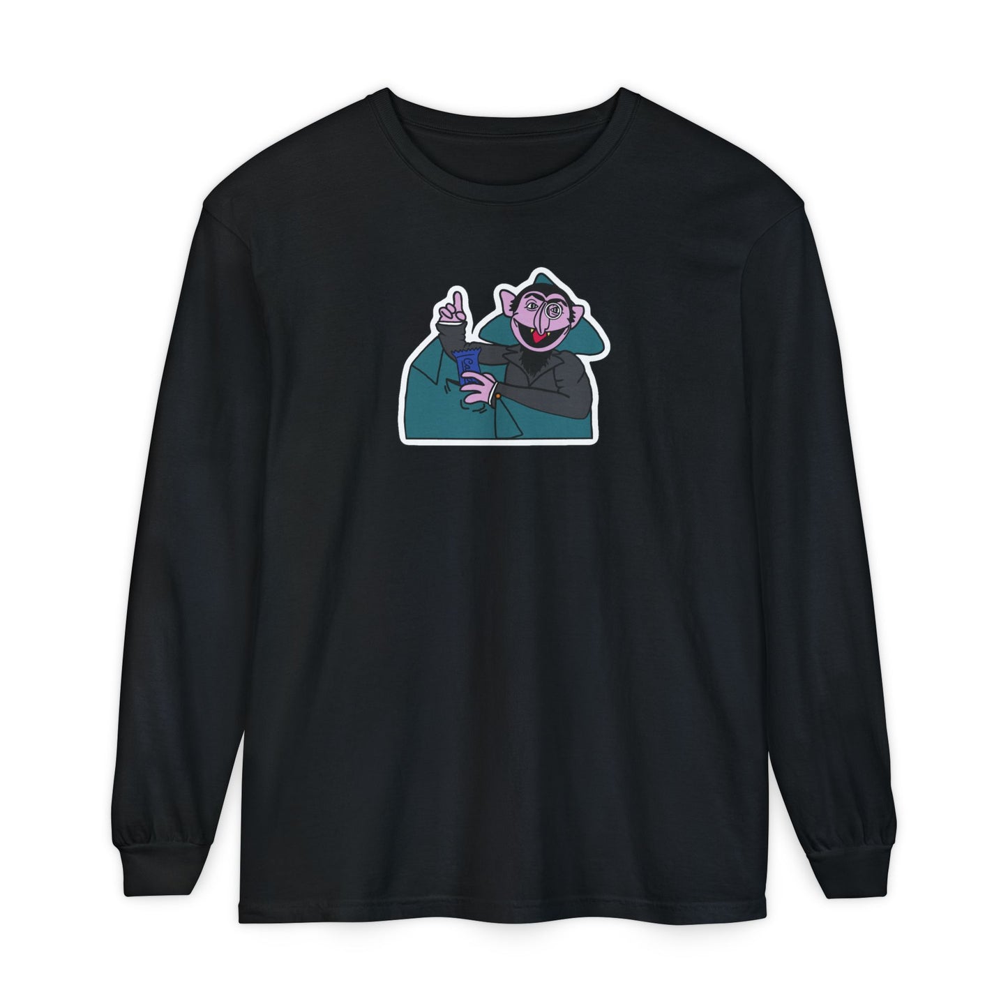 The Count Stealing Candy Long Sleeve - Sesame Street The Count Parody Long Sleeve Shirt