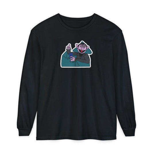 The Count Stealing Candy Long Sleeve - Sesame Street The Count Parody Long Sleeve Shirt