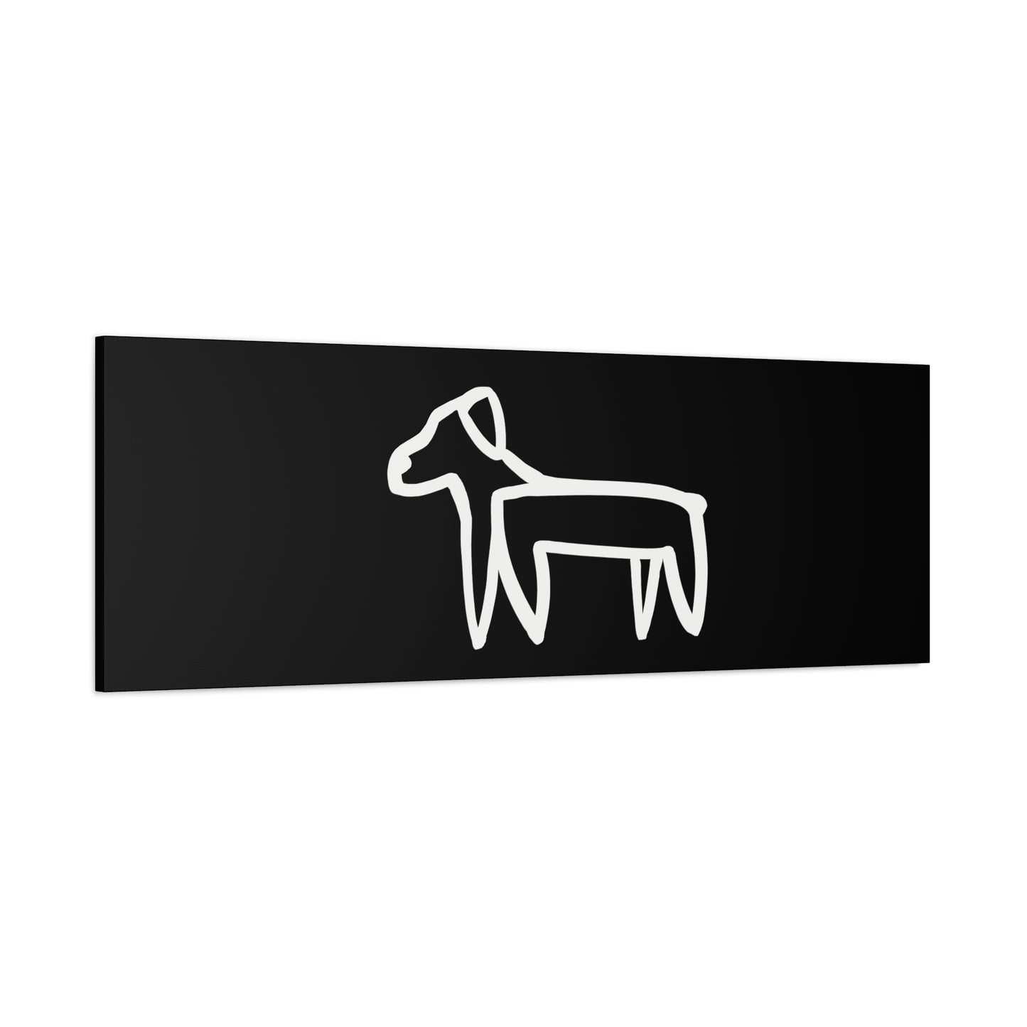 Dog Canvas Print on Black (Transparent Style White Dog) - Dog Art Print