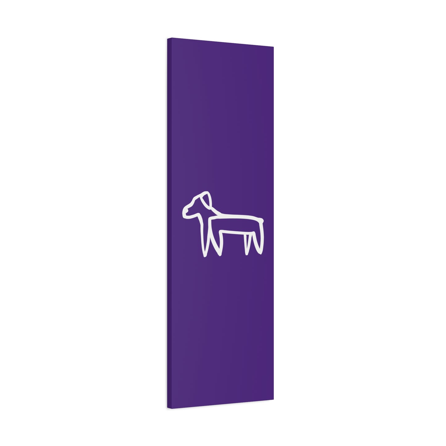 Dog Canvas Print on Purple (Transparent Style White Dog) - Dog Art Print