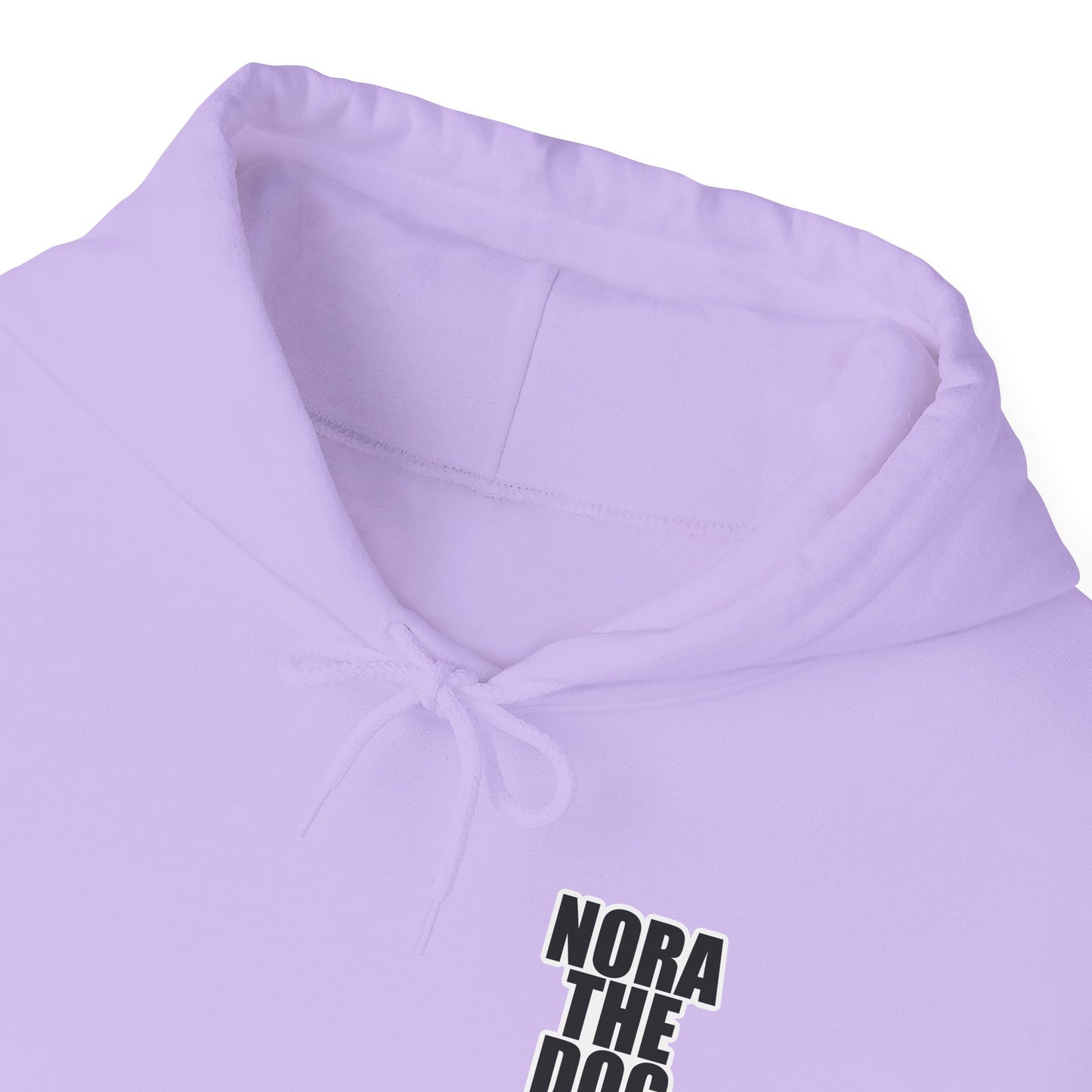 Nora the Dog Heart Hoodie Back Design (Sticker Style Nora) - Nora Hooded Sweatshirt