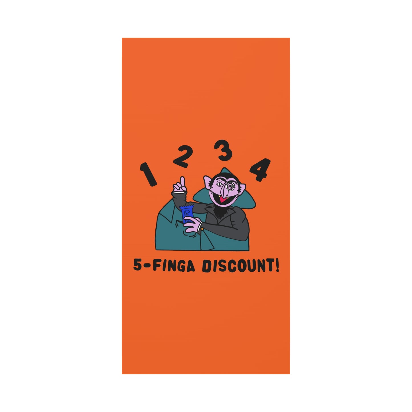 Five Finger Discount Canvas Print Orange - Sesame Street The Count Parody Art Print