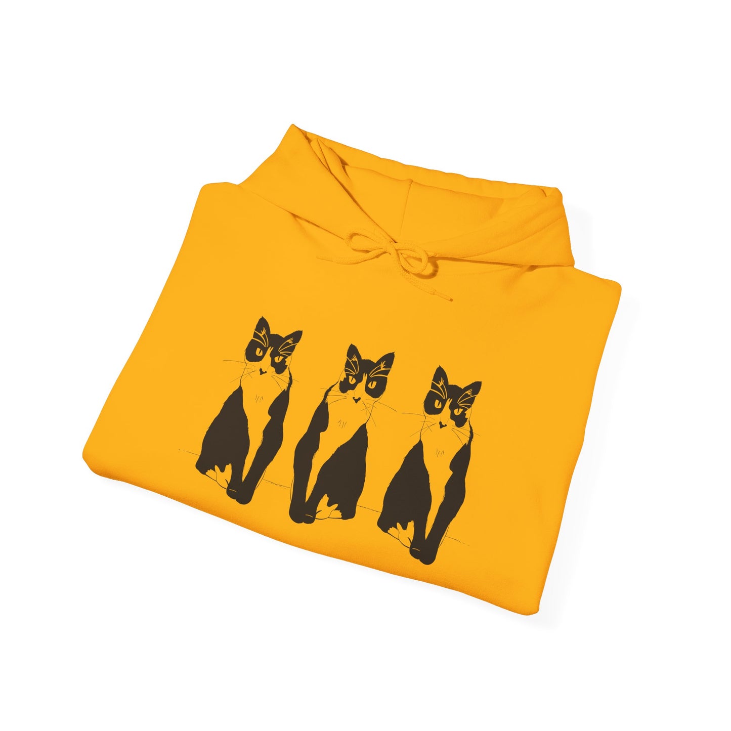 Cat x3 Hoodie (Transparent Style Cat) - Cat Hooded Sweatshirt